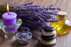picture of lavender and stones