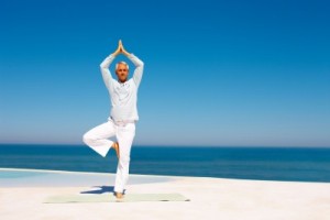 picture of man doing yoga