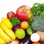 picture of vegetables and fruits on white