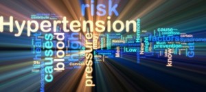 picture of Word cloud tags concept illustration of hypertension glowing neon light style