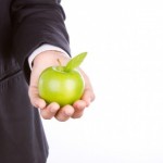 picture of apple in hand