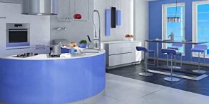 picture of blue kitchen