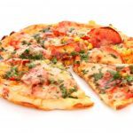 picture of Tasty Italian pizza over white