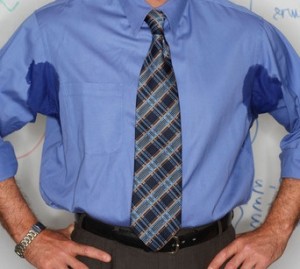 picture of man over sweating