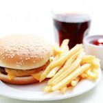 picture of lunch time cheeseburger and french fries - food and drink